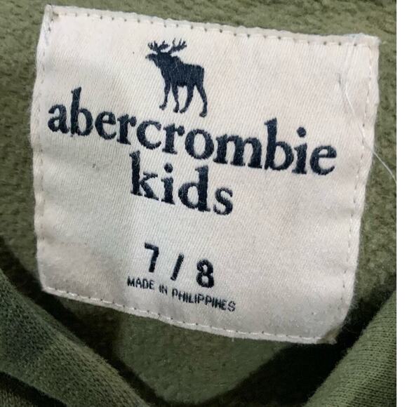 Abercrombie Camouflage Sweatshirt Hoodie Kids 7/8 Spell Out Casual Camo Pullover - Picture 7 of 8